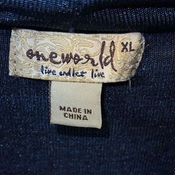 NEW dressy top Gorgeous draping neckline top with built in black tank - Picture 9 of 11